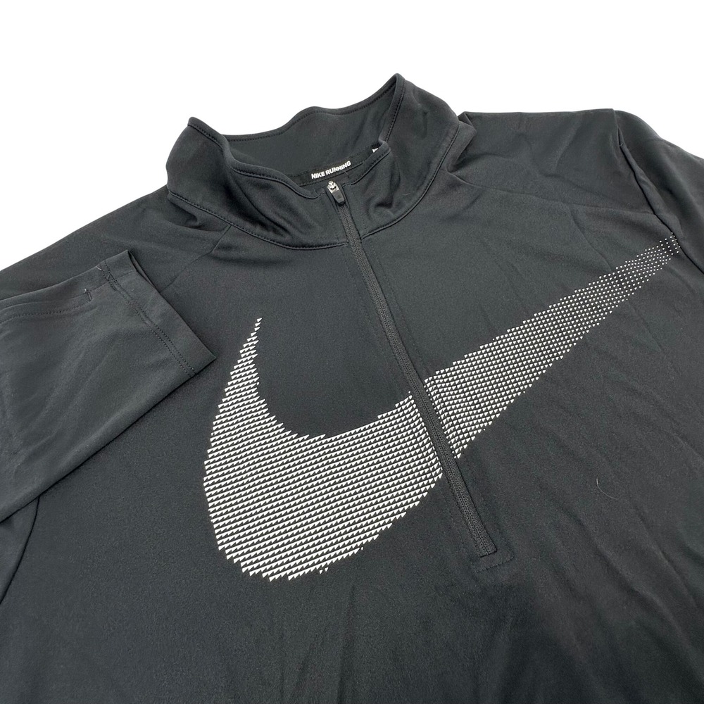Nike Mens Running Dri-FIT 1/4 Zip Pullover Black Swoosh 833606-010 XL